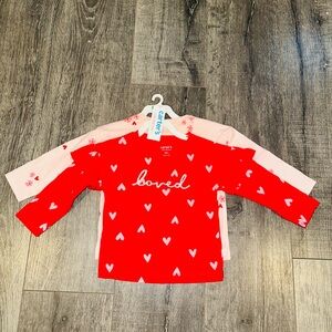 Carter’s Just one You Toddler Girl Valentine’s Day Hearts Long Sleeve T-Shirt